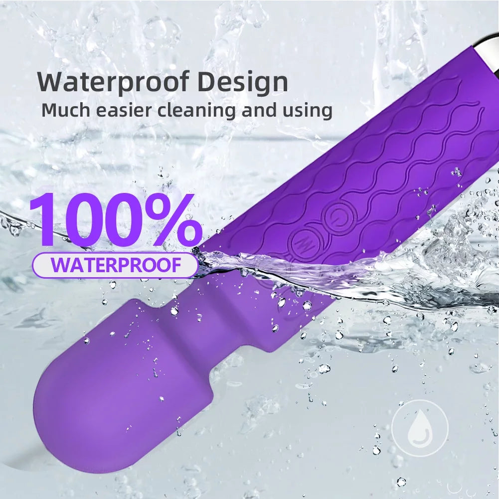 Masajeador personal con 8 velocidades y 20 modos de vibración. Potente, discreto y perfecto para el placer femenino. Color púrpura.