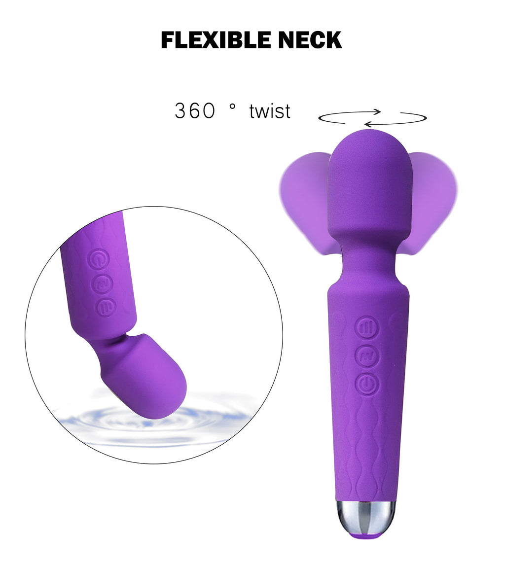 Masajeador personal con 8 velocidades y 20 modos de vibración. Potente, discreto y perfecto para el placer femenino. Color púrpura.