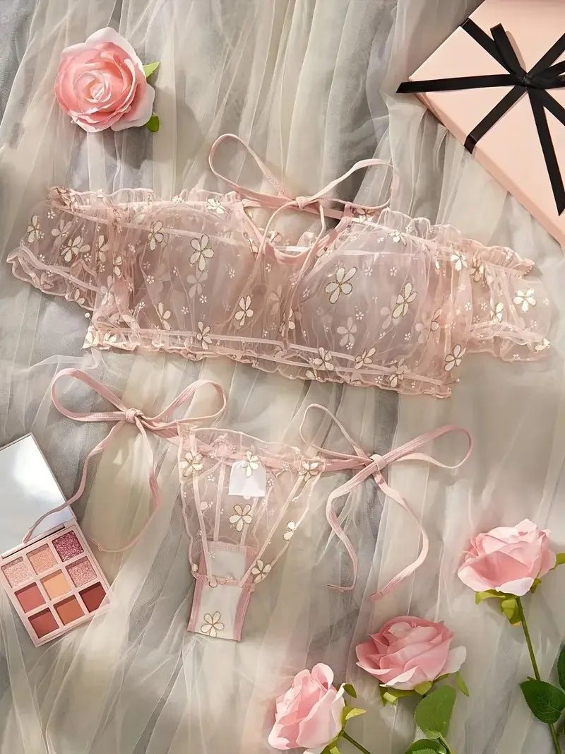 2PCS Womens Lace Sleepwear Lingerie Tops Shorts Set Perspective Babydoll Casual Pajamas Nightwear Sexy Modern Dance Suit