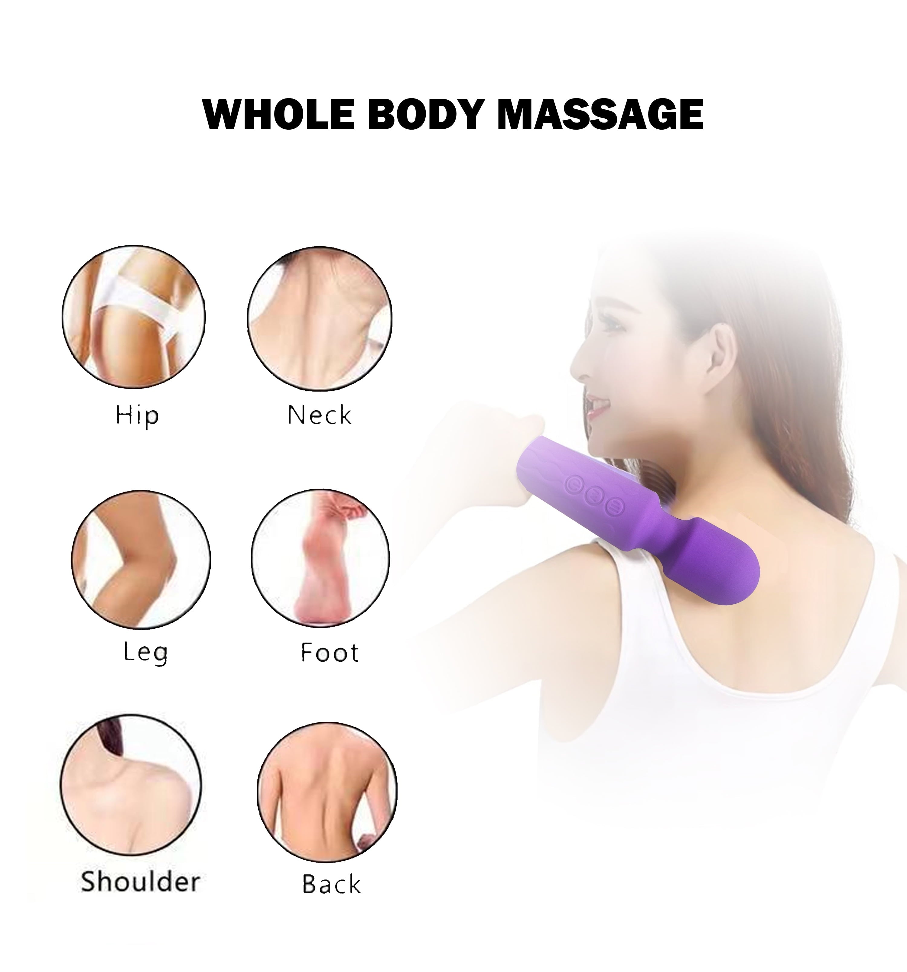 Masajeador personal con 8 velocidades y 20 modos de vibración. Potente, discreto y perfecto para el placer femenino. Color púrpura.