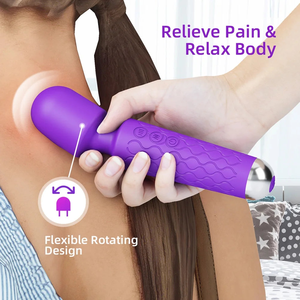 Masajeador personal con 8 velocidades y 20 modos de vibración. Potente, discreto y perfecto para el placer femenino. Color púrpura.