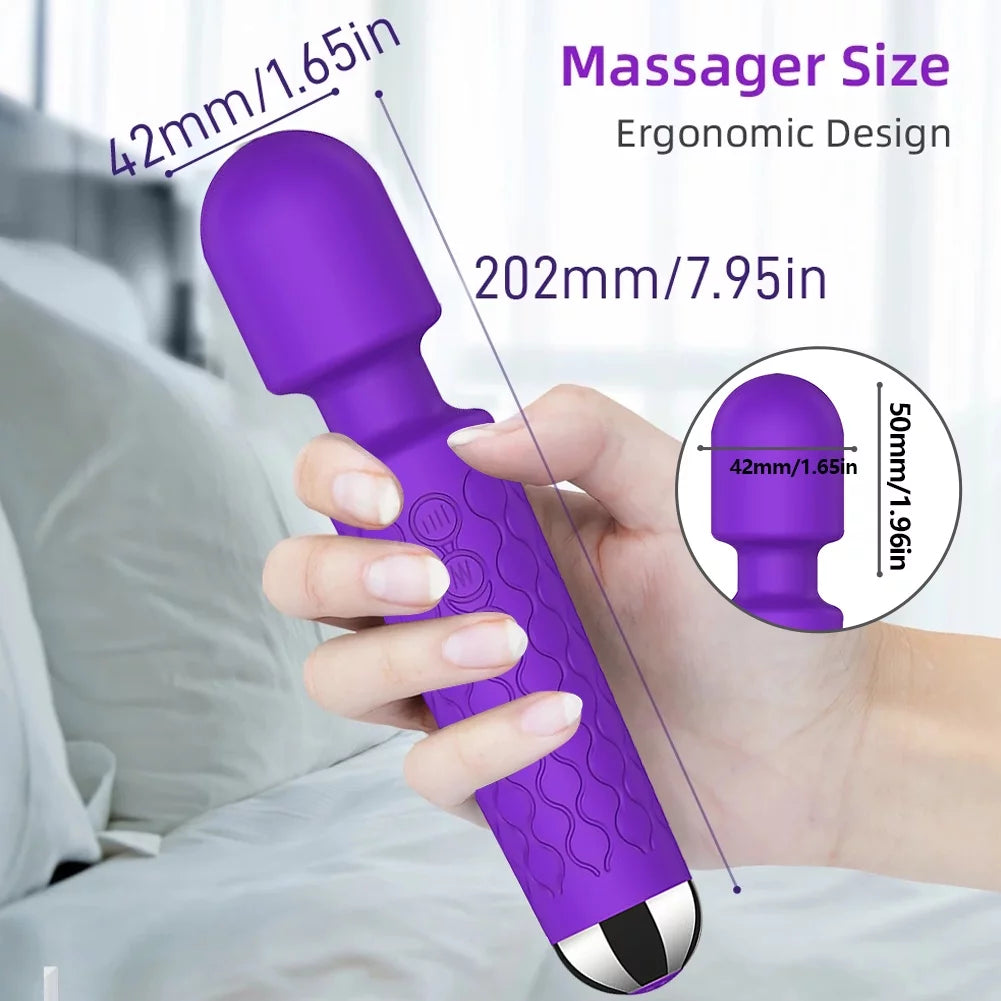 Masajeador personal con 8 velocidades y 20 modos de vibración. Potente, discreto y perfecto para el placer femenino. Color púrpura.