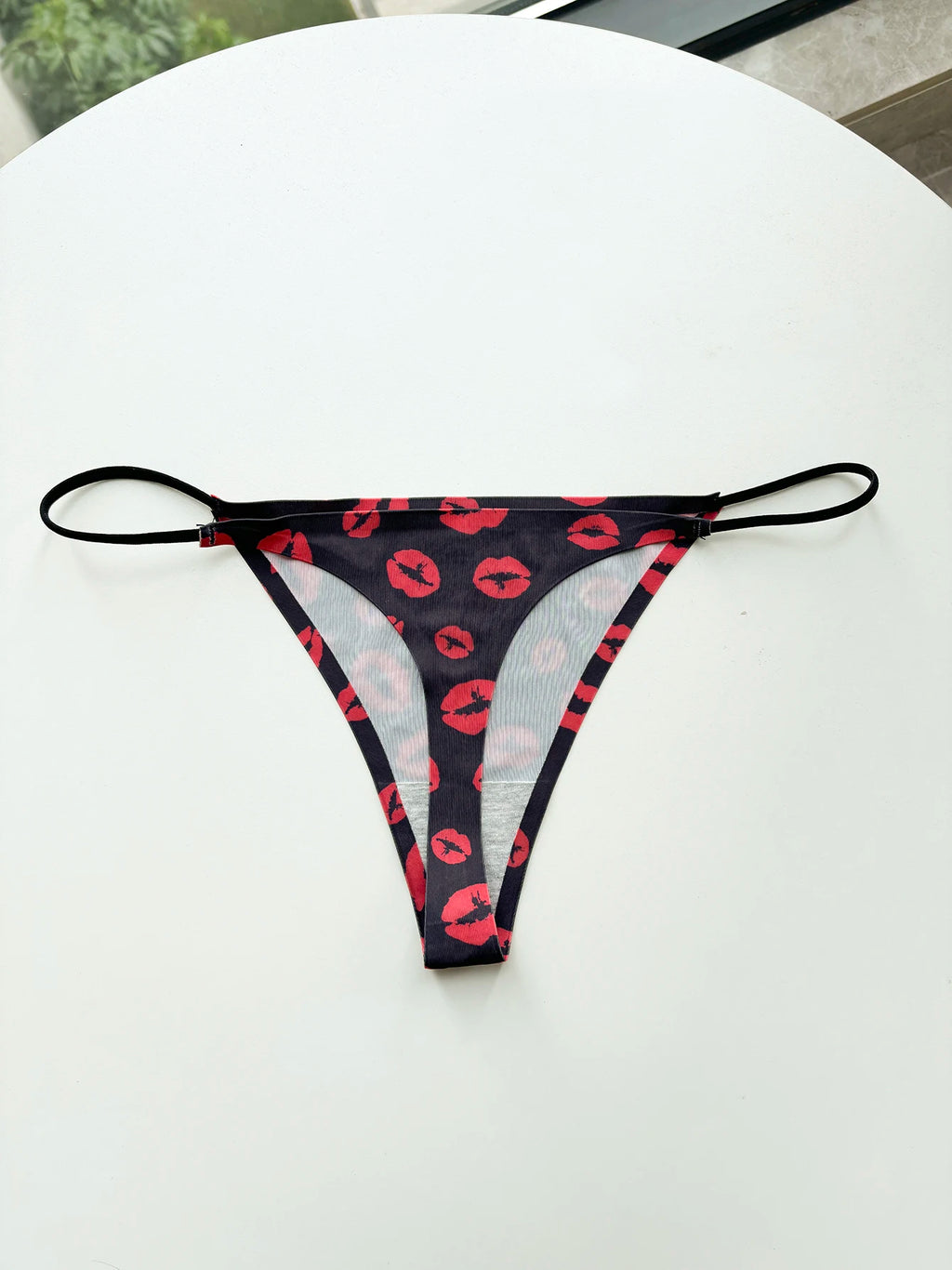 Custom Thong Name Letter Panties tanga Sexy Love Lips Pattern Personalized G-String Girlfriend Wife Valentines Christmas Gift